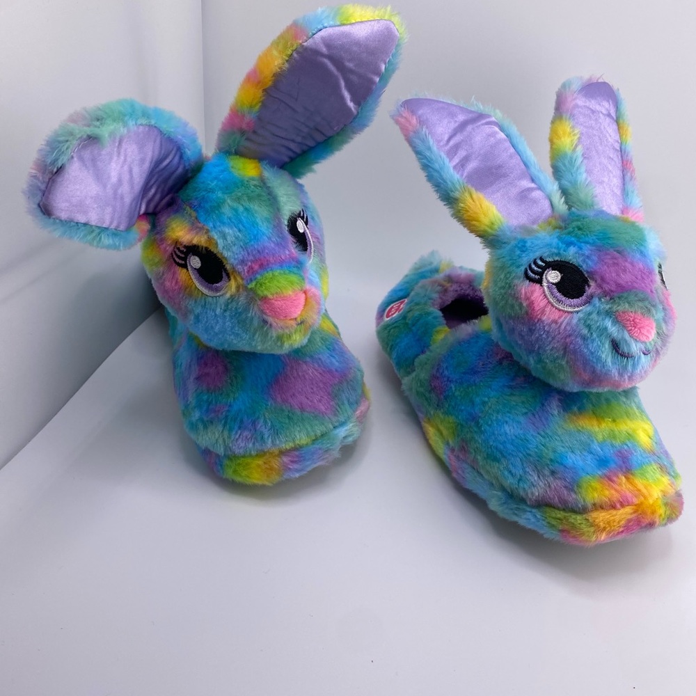“Build-A-Bear” (BAB) Precious Bunny Slippers - Vibrant Tie Dye: L (1-2)